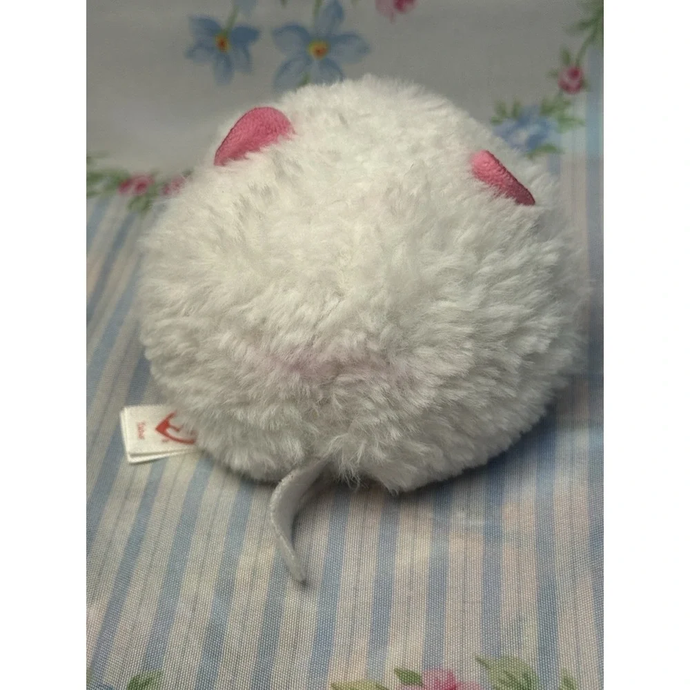 TY Puffies Tabor White Pink Cat Tiger Plush Ball Soft Round Toy 4